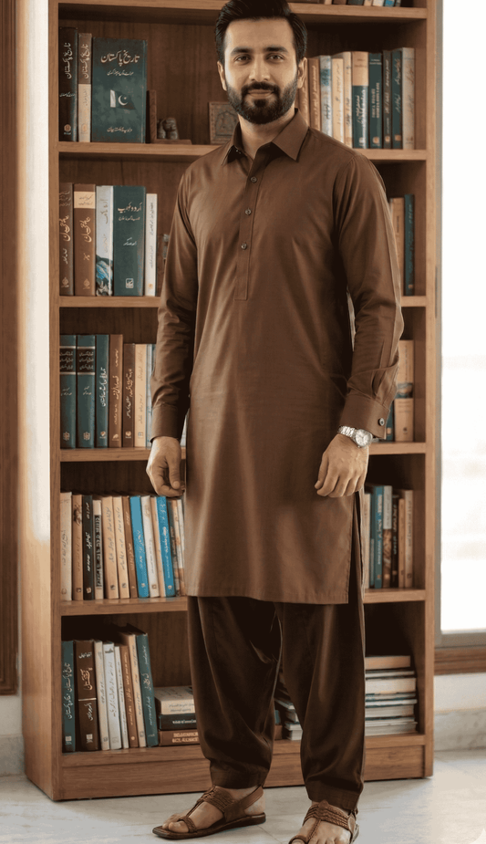 Men’s Classic Wash & Wear Shalwar Kameez – Premium Traditional Suit