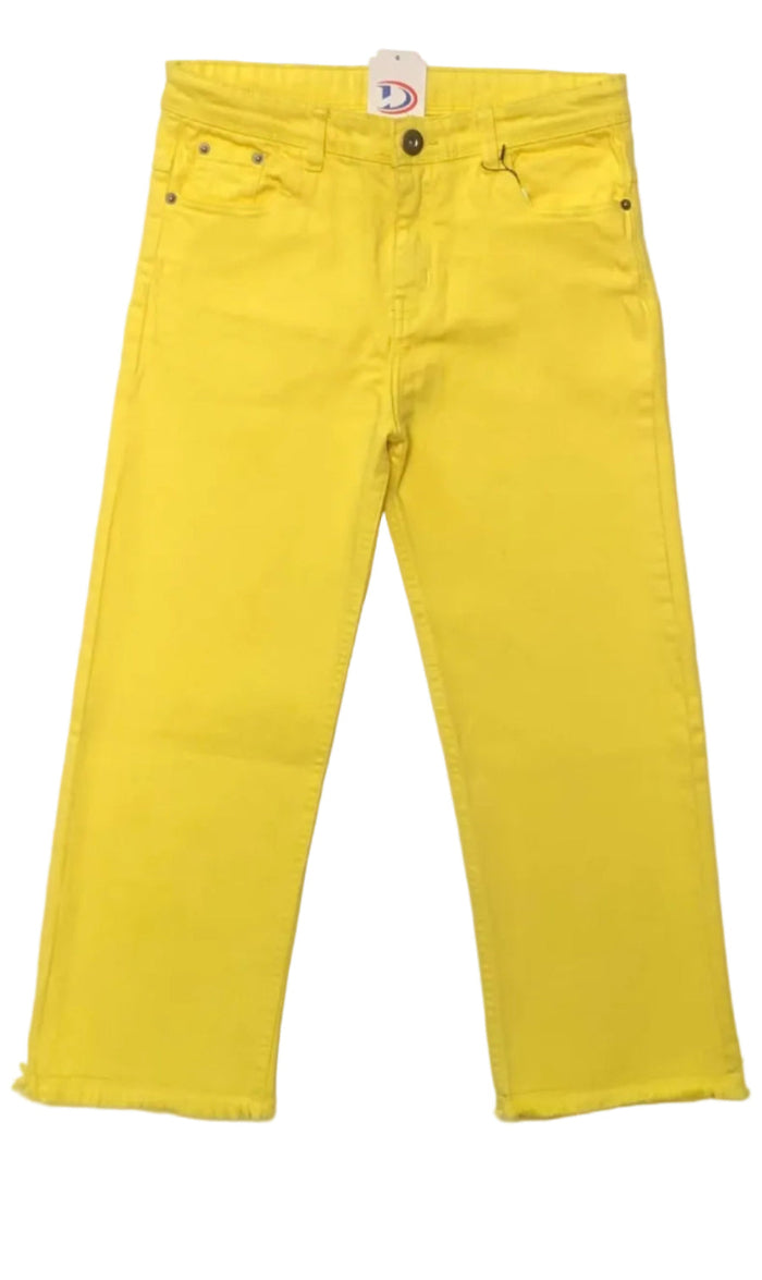 Girls Yellow pants on a white background