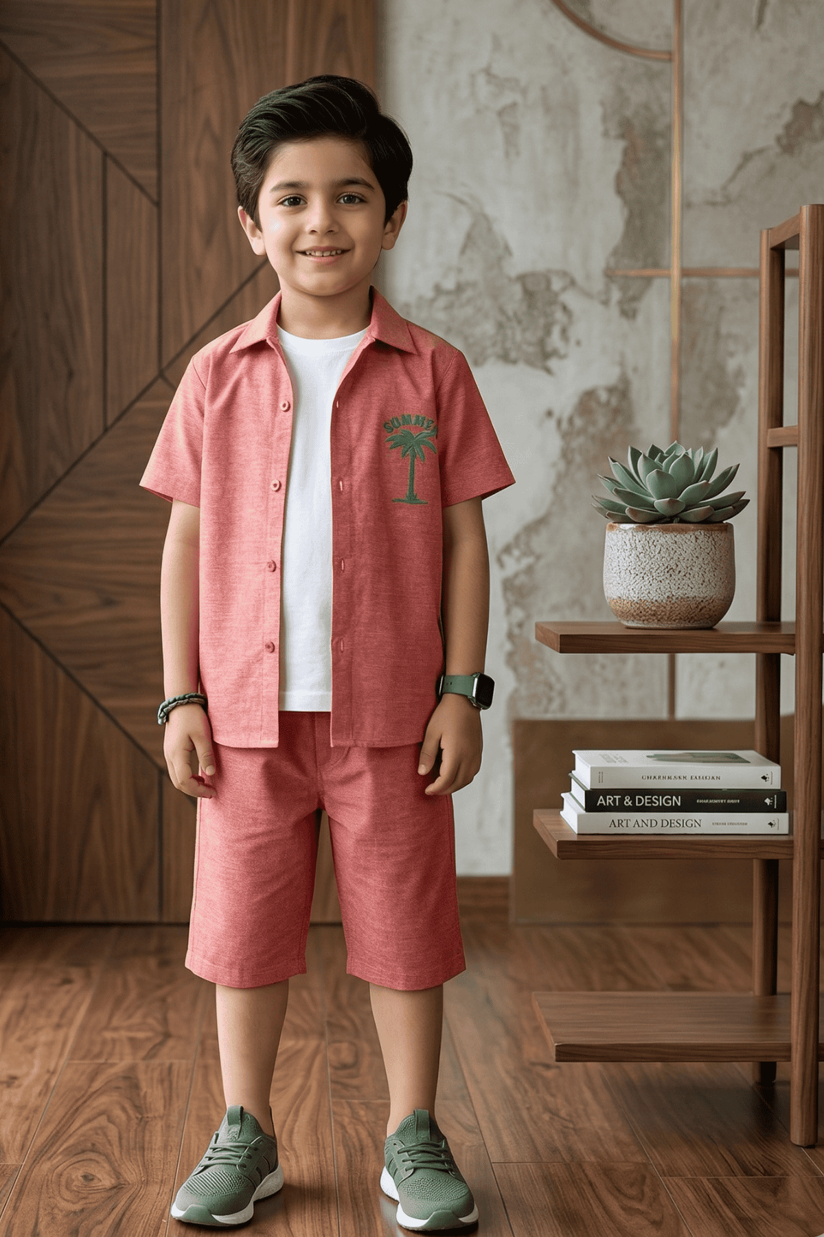 Boys Smart Summer Outfit – Half Sleeve Trendy Casual Shirt (Lmited Stock)