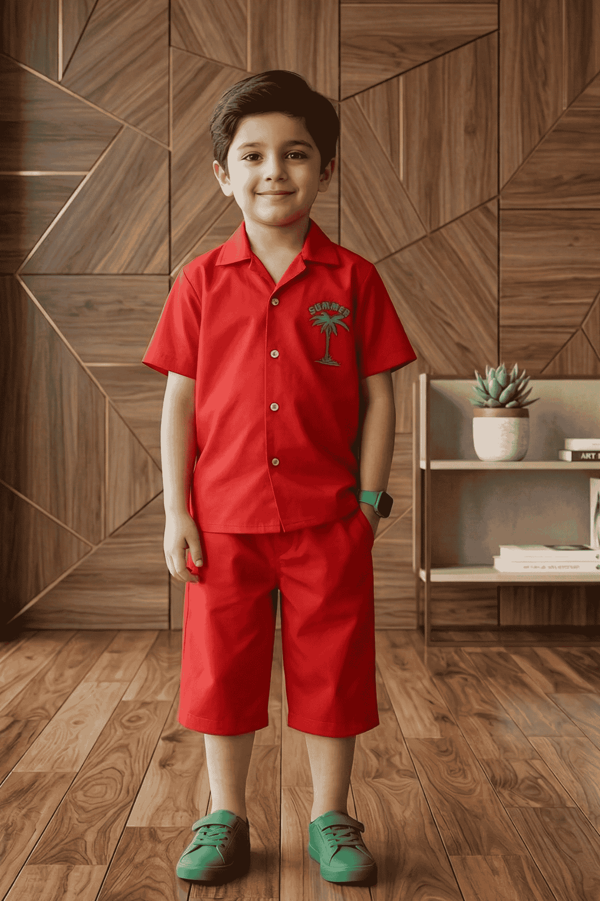 Boys Trendy Printed Shirt & Shorts Set– Comfortable Summer Outfit (Limited Stock Available Hurry to Buy)