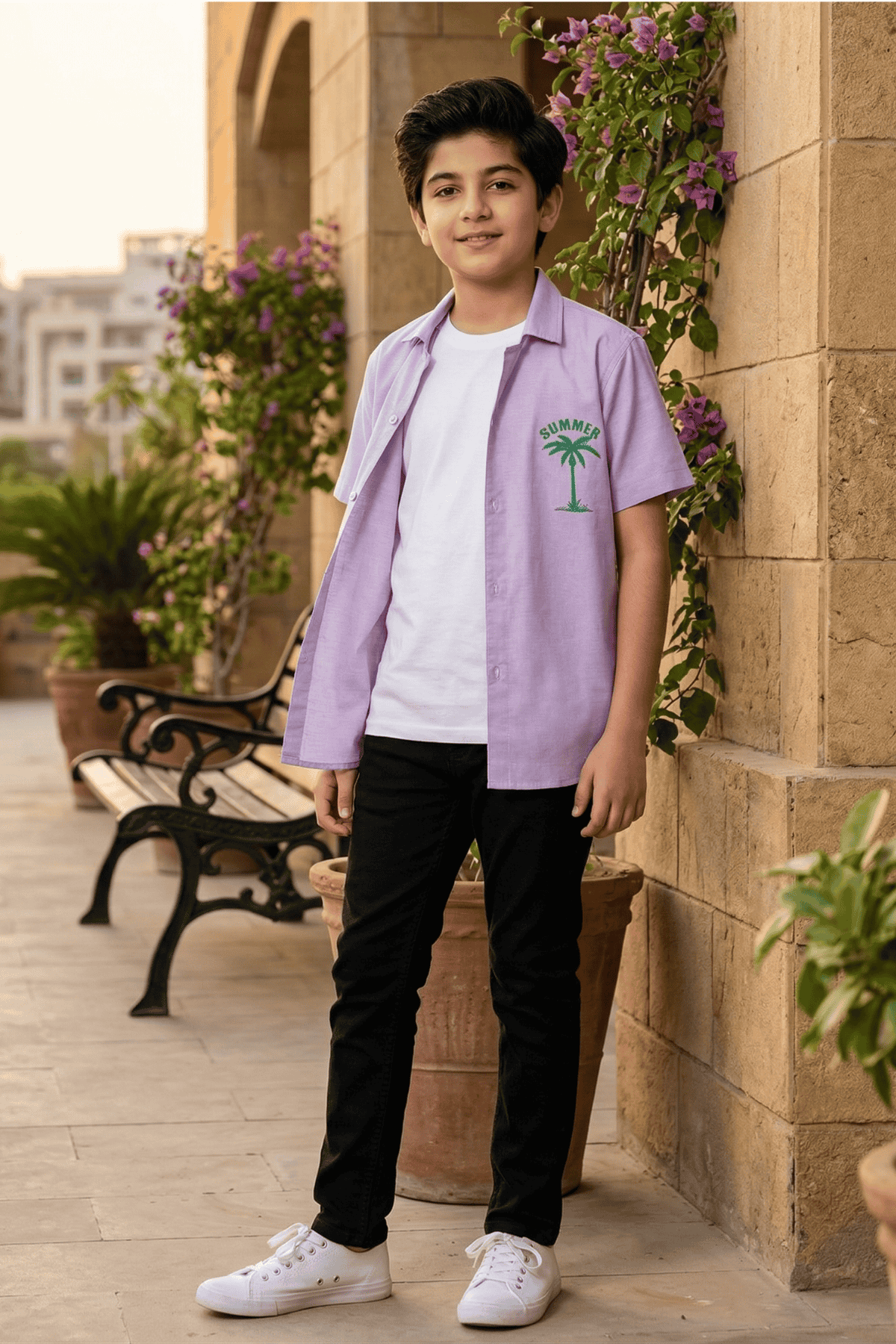 Boys Smart Summer Outfit – Half Sleeve Trendy Casual Shirt (Lmited Stock)