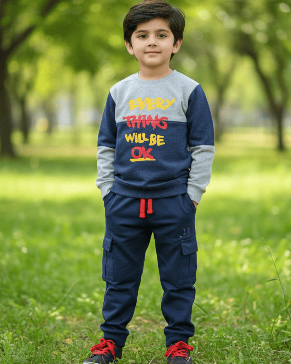 Boys & Girls Printed Sweatshirt “Everyday Will Be OK” – Cozy Casual Wear
