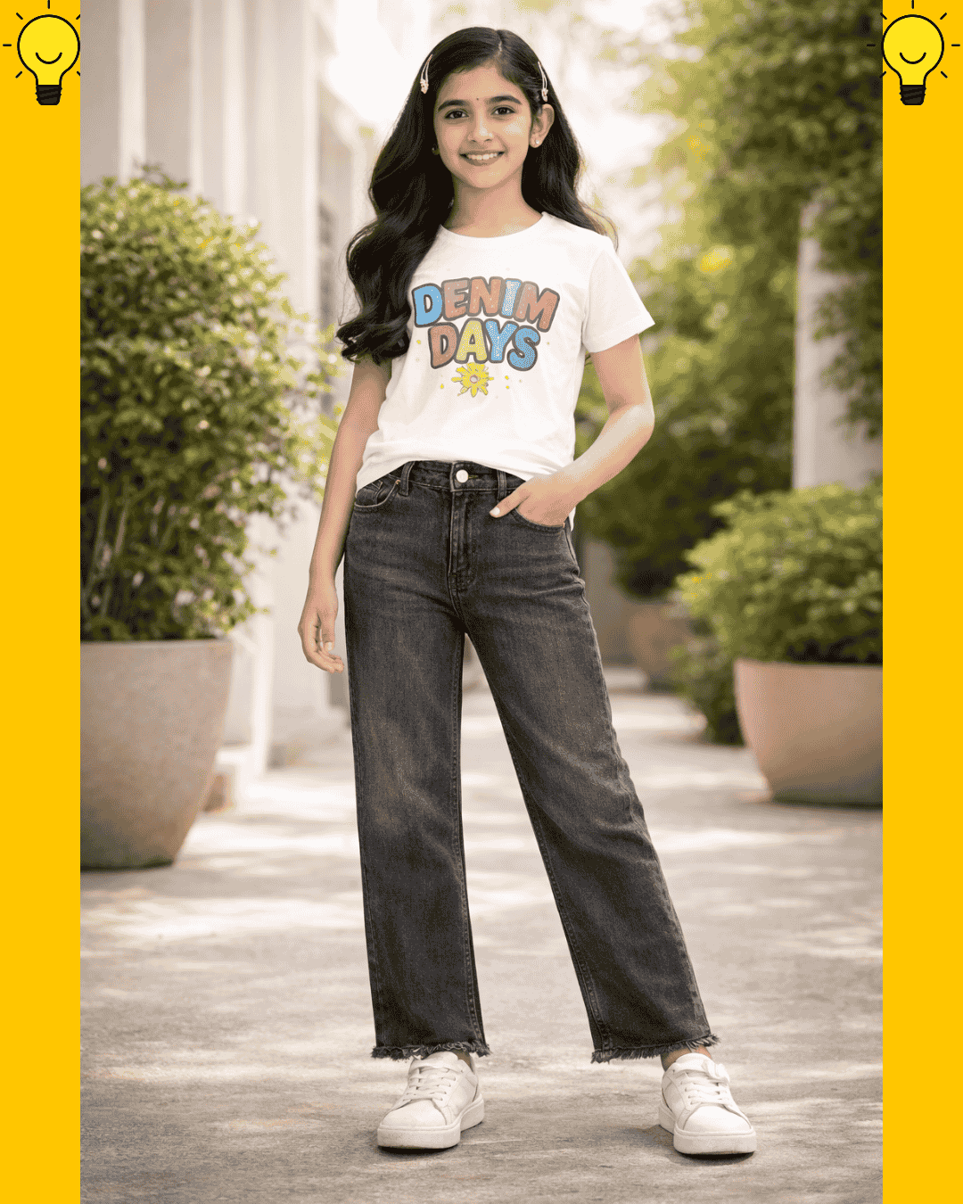 Greyish Black Fashion Denim for Girls – Modern Casual Style For Summer