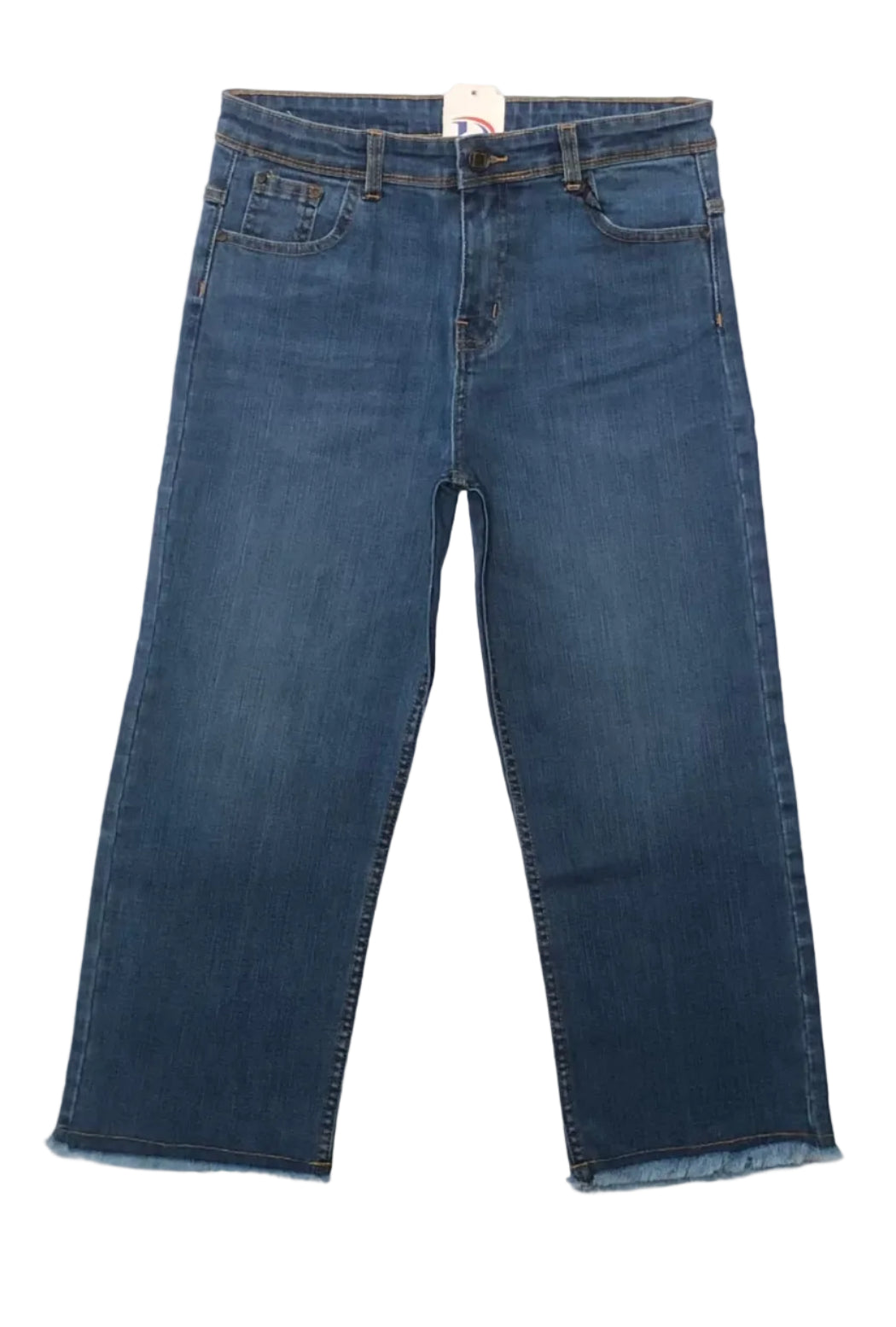 Girls Mid Blue jeans on a white background