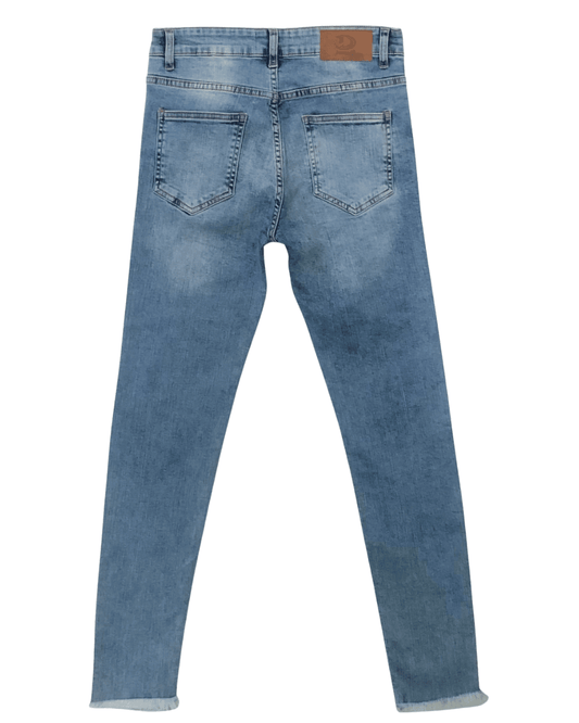 Classic Light Blue Fit Faded Slim Fit Premium Stretch Denim Jeans For Women