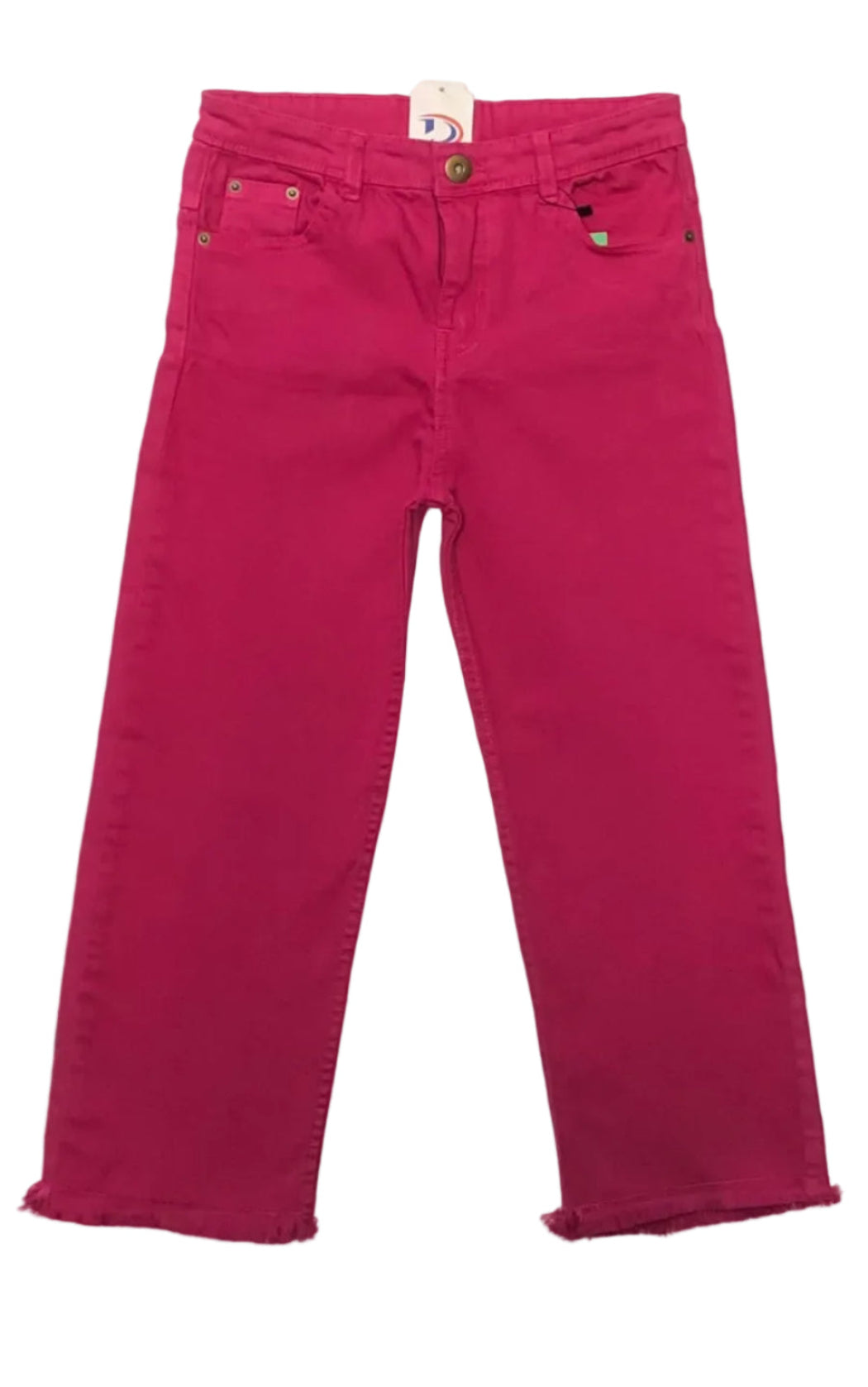 Pink jeans on a white background