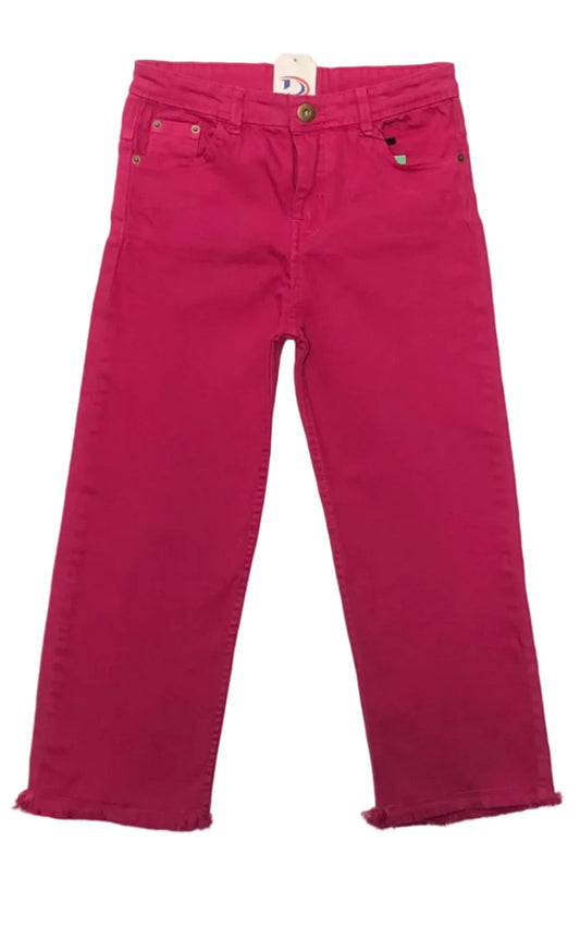 Pink jeans on a white background